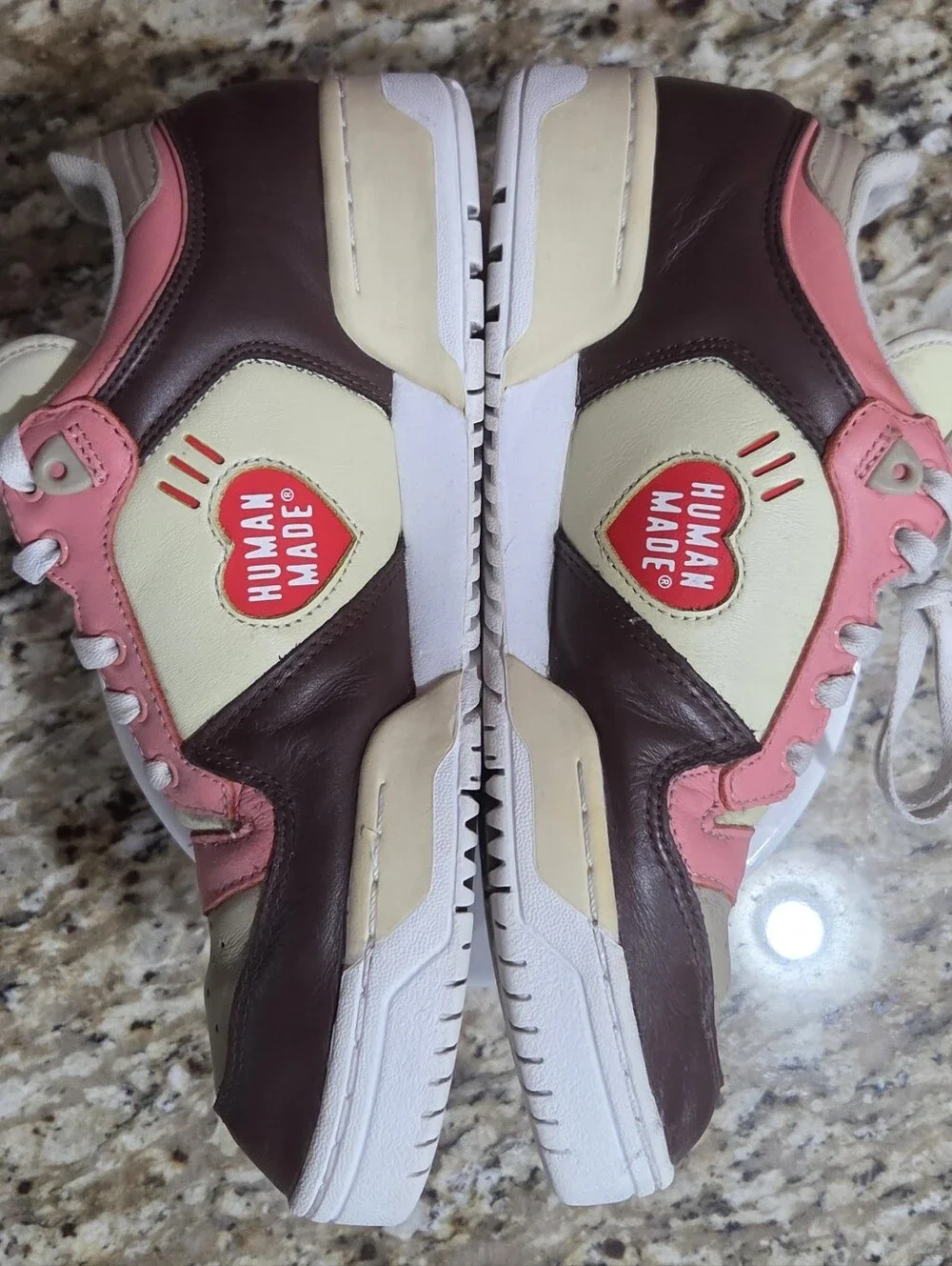 adidas Low-Top Sneaker in Pink, Beige & Brown Leather - Picture 3 of 7